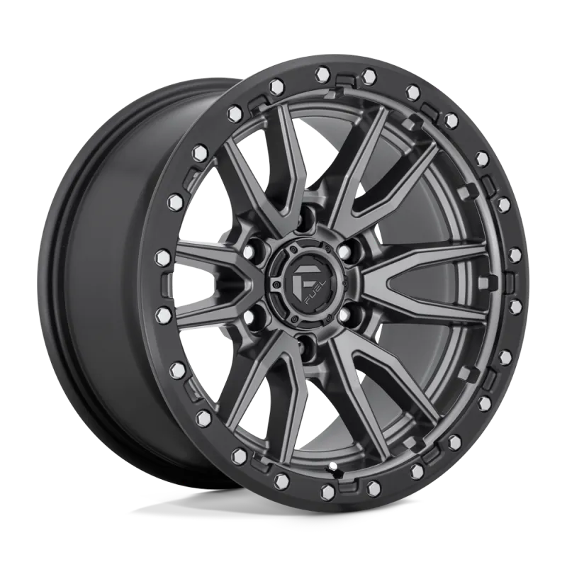 4-Fuel Rebel D680 20x9 6X135 +1mm Matte Gunmetal Black Bead Ring Wheels