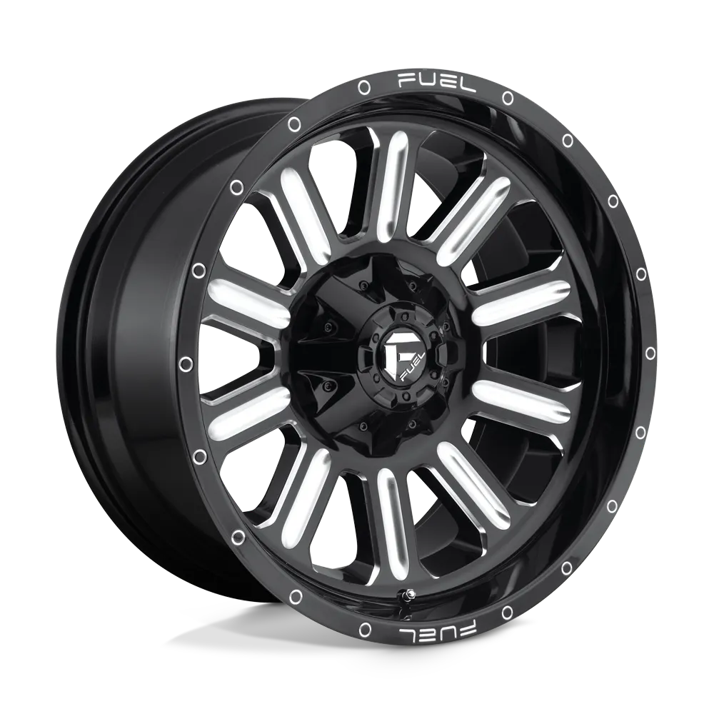 4-Fuel Hardline D620 20x10 8X170 -18mm Gloss Black Milled Wheels