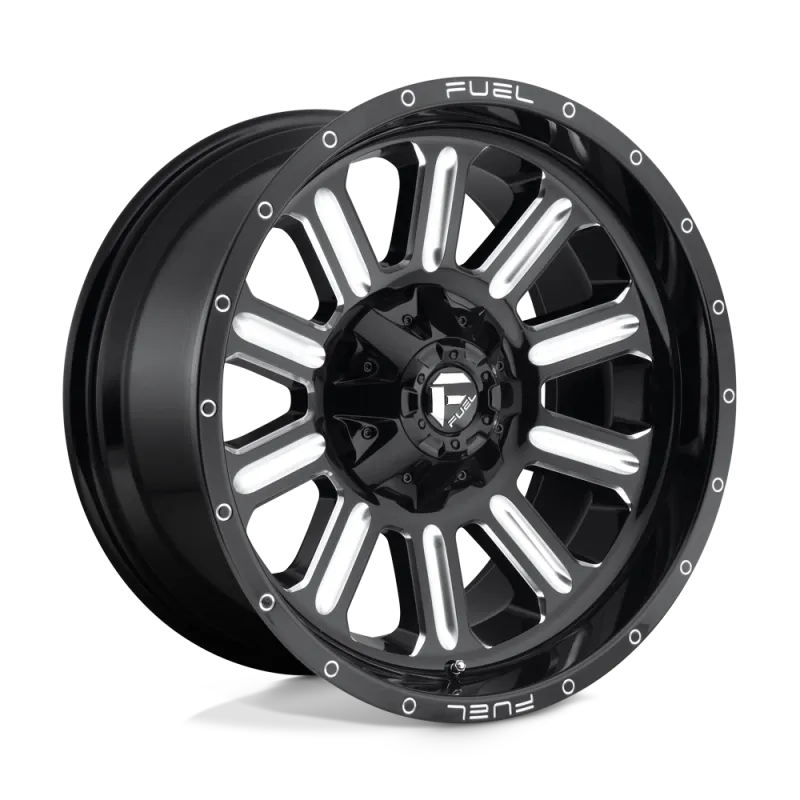 4-Fuel Hardline D620 20x10 8X170 -18mm Gloss Black Milled Wheels