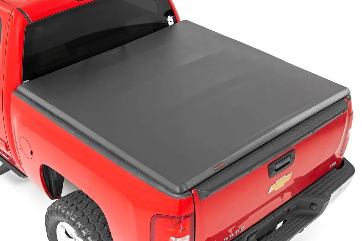 Rough Country Soft Tri-Fold Bed Cover 5'9" Bed With out Cargo Management System For 07-13 Chevy/GMC 1500
