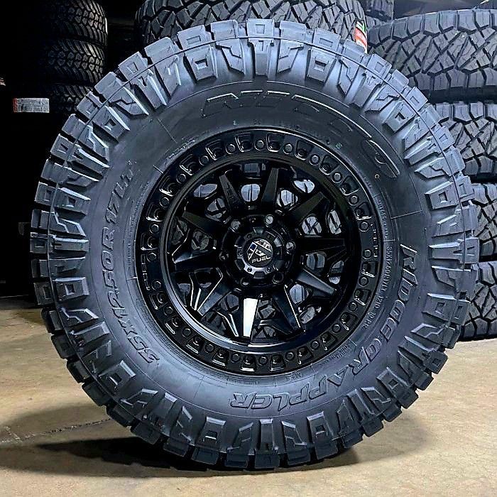 Wheel & Tire FUEL  17x9 8x170 Black Wheels & 35x12.50-17 Nitto Ridge Grappler 10ply Tires