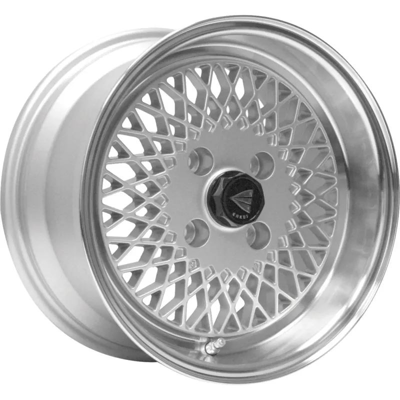 Enkei Performance Enkei92 15x8 4x100 +25 Offset Silver with a Machined Lip Wheel