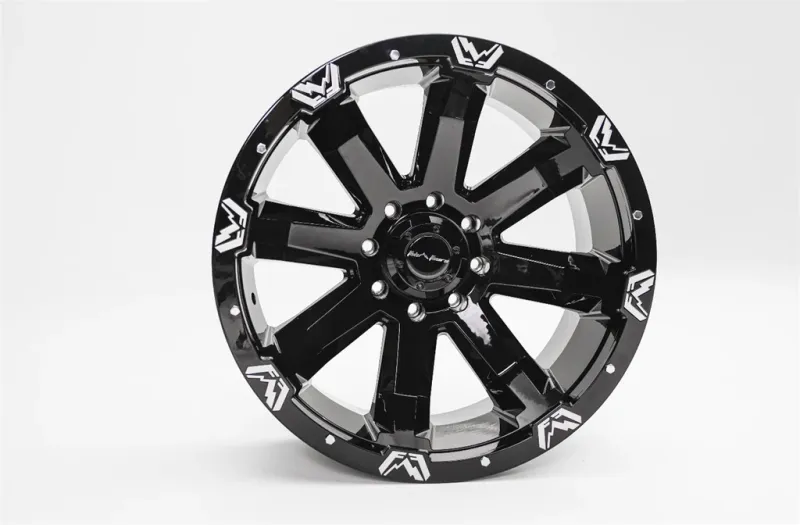 4-Fab Fours 521 Series 1710 24X12 8X165.1 -51mm Gloss Black Wheels