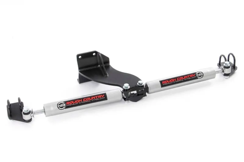 Rough Country N3 Steering Stabilizer Dual 2.5-8 Inch Lift | Ram 2500 (14-25)/3500 (13-25)