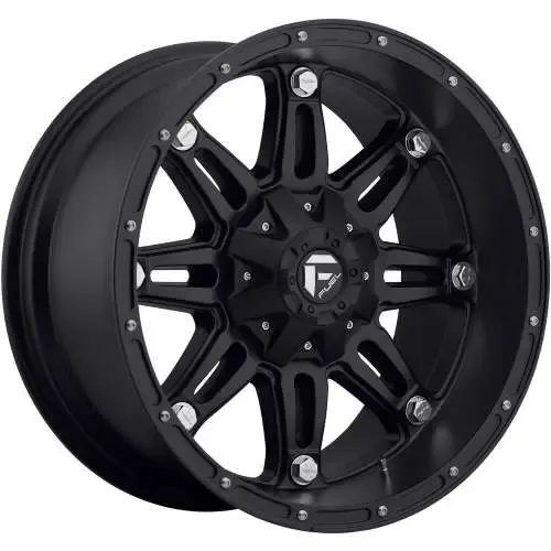 4-Fuel Hostage 20x10 6X135/6X139.7 -18mm Black with Chrome Bolts and Rivets Wheels