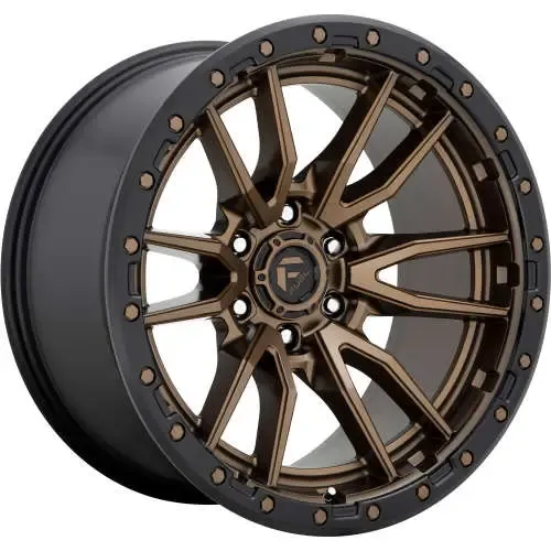 4-Fuel Rebel 18x9 6X5.5 6X139.7 +20 Matte Bronze W/a Black Simulated Beadlock  Wheels