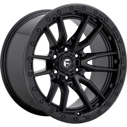 4-Fuel Rebel 18x9 6X5.5 6X139.7 +20 Matte Black W/ a Simulated Beadlock Wheels
