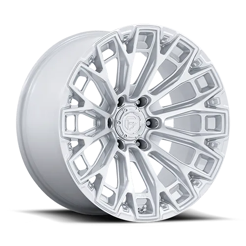 4-Fuel Trax 17x9 6X5.5 6X139.7 +1 Gloss Silver W/Machined Face Wheels