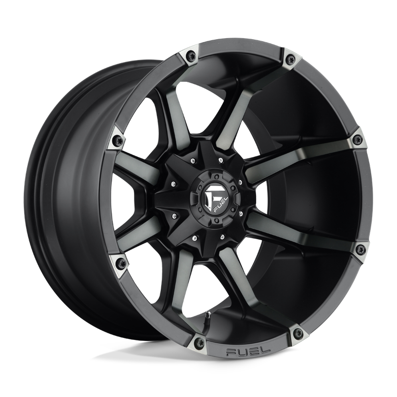 4-Fuel Coupler 20x9 8x6.5 8X165.1 +01mm Matte Black Double Dark Tint Wheels