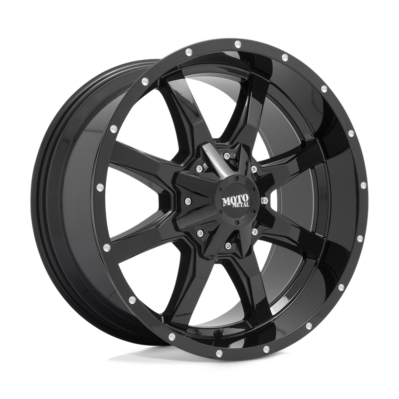 4-Moto Metal MO970 17X9 8X6.5 8X165.1 +0 Gloss Black Mill Wheels