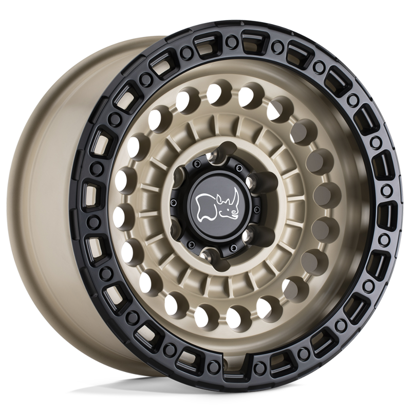 Black Rhino SENTNL 17x8.5 6x5.5 6x139.7 -10 Desert Sand W/ Black Ring Wheels