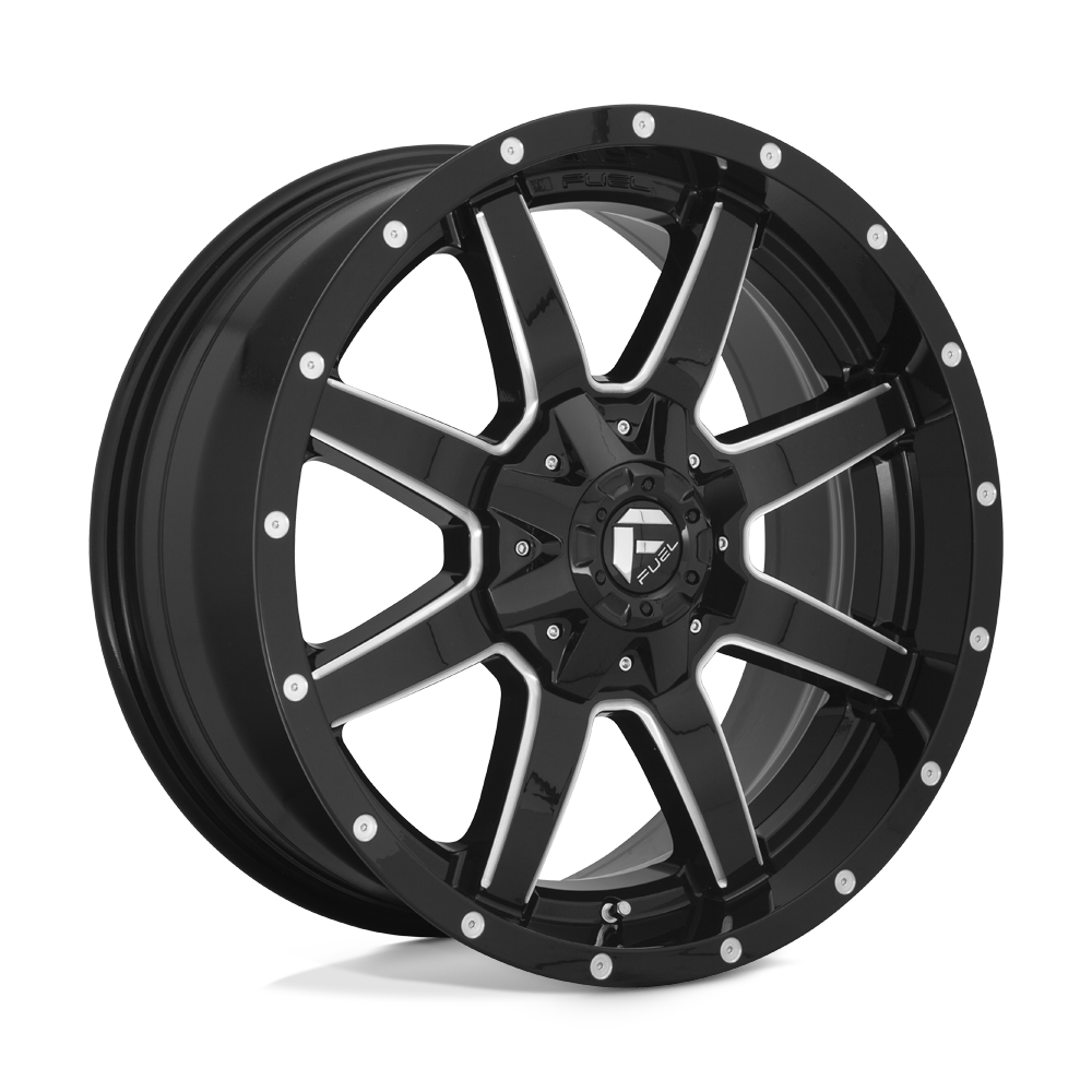4-Fuel Maverick 20x10 6X135 /6X139.7 -18mm Gloss Black Milled Wheels