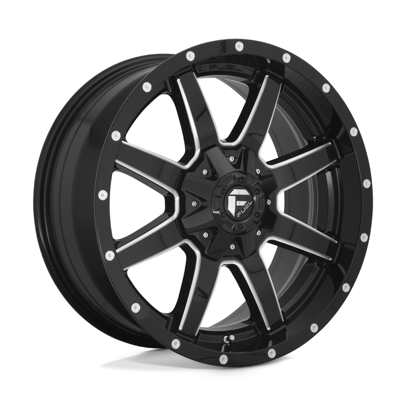 4-Fuel Maverick 20x10 6X135 /6X139.7 -18mm Gloss Black Milled Wheels