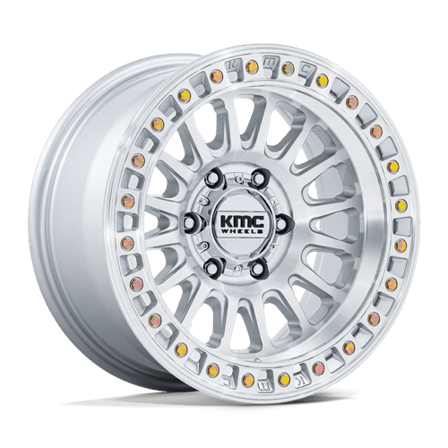 KMC KM552 IMS 17x8.5 6X5.5 6X139.7 -10 Gloss Silver W/Machine Face Wheels