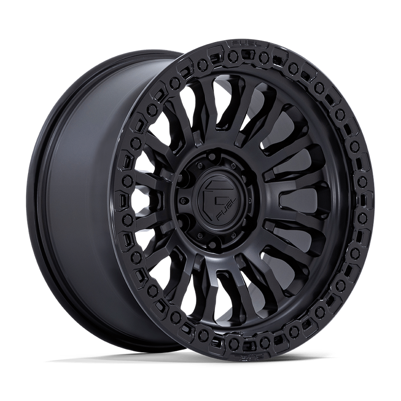 4-Fuel Rincon 17x8.5 6X5.5 6X139.7 Matte Black With Gloss Black Lip Wheels