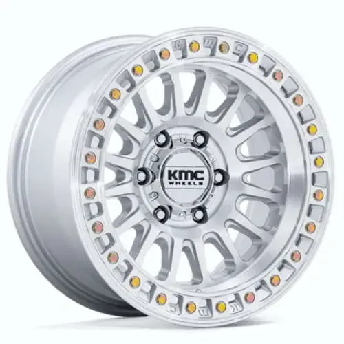 4-KM552 IMS 18X9 8X180 +18 Gloss Silver with Machined Spoke Faces Wheels