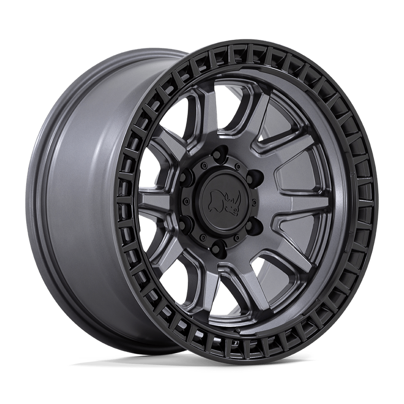 Black Rhino Calico 17x8.5 6x5.5 6x139.7 +0 Matte Gunmetal with Matte Black Lip Wheels