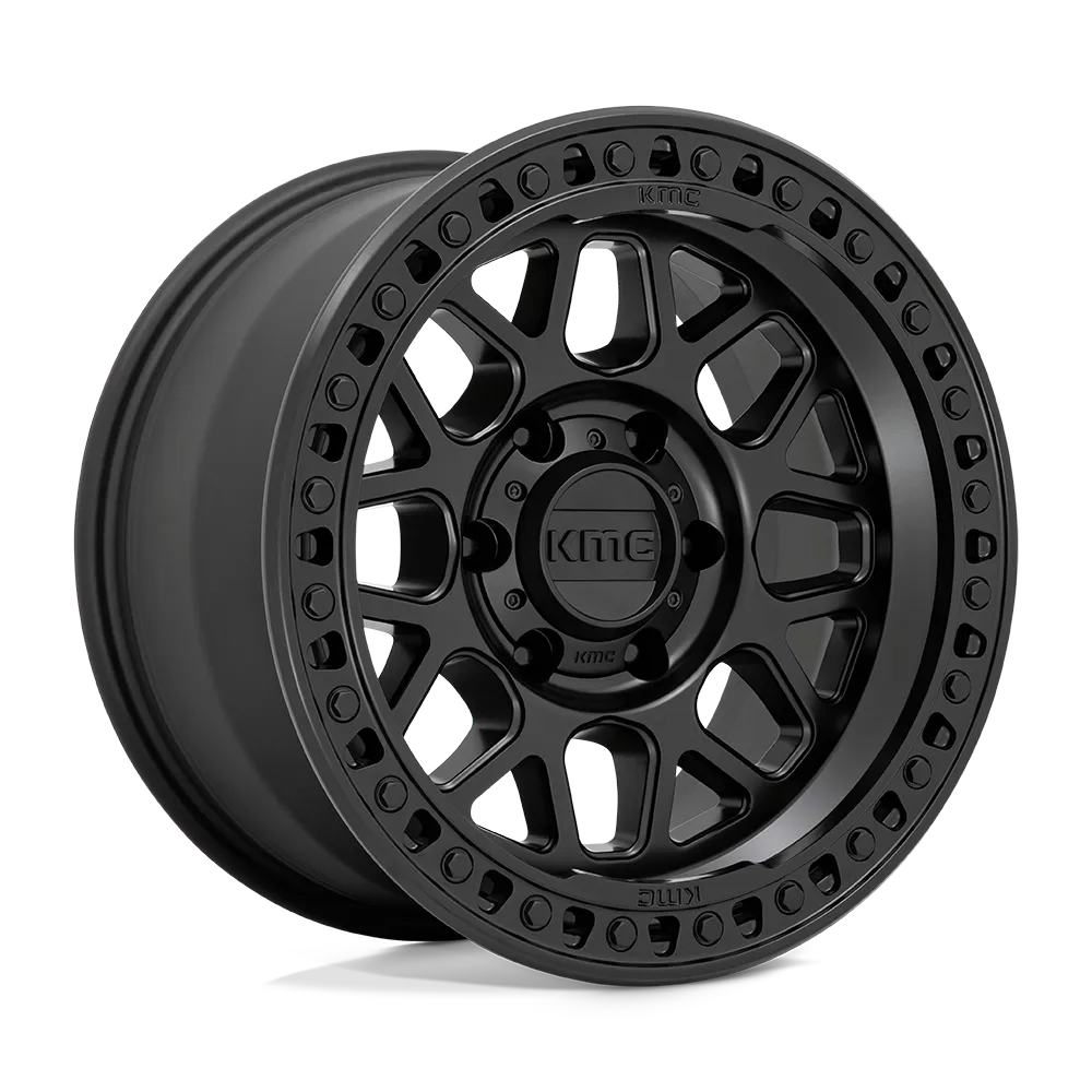 KMC GRS 17x9 5X5 5X127  -12mm Satin Black Wheels