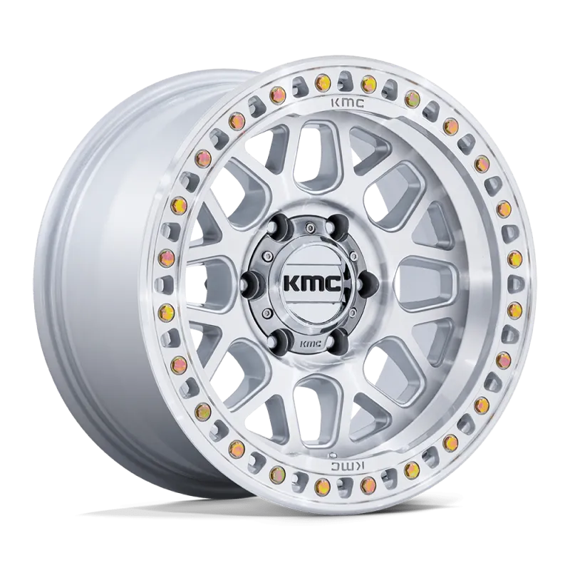 4-Kmc KM549 GRS 17x8.5 6X135 +0 Gloss Silver with Machine Face Wheels