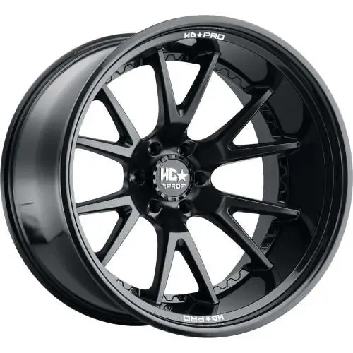 4-HD Pro LHD PRO 1 20X11 6X139.7 -33MM Matte Black With/Gloss Black Lip Wheels
