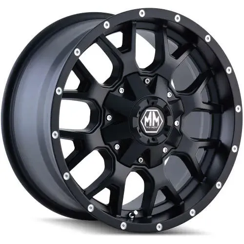 Mayhem Warrior 8015 20X9 5x150/ 5x139.7 0MM Matte Black with Milled Lip Accents Wheels (4PC)