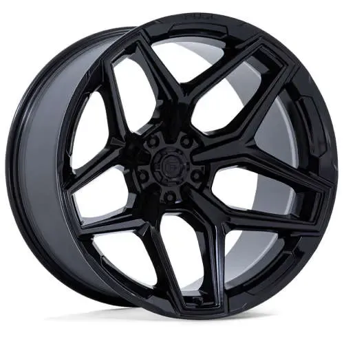 4-Fuel Flux 20x10 6X5.5 6X139.7 -18 Gloss Black Wheels