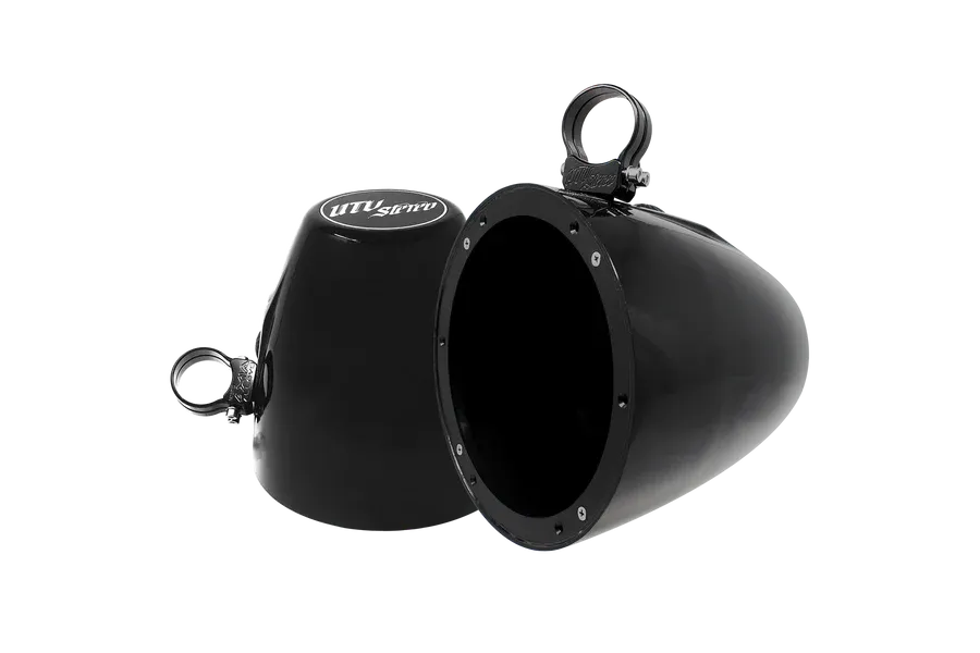 UTV Stereo 8" Cage Mount Pods with 1.85 Double Clamps - Unloaded (No Speakers Included) 1-Pair