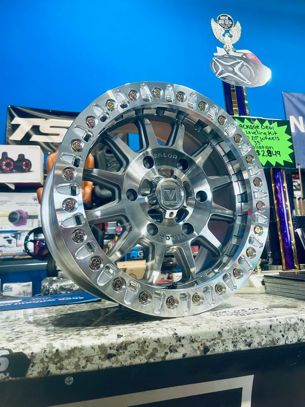 4-Valor Offroad V09 UTV 15x7 6x139.7 +40mm Raw Machined Beadlock Wheels