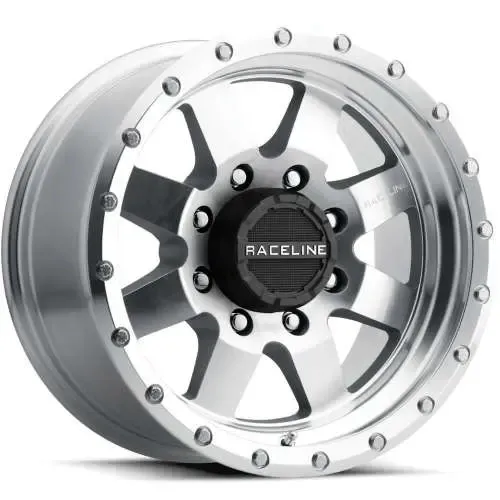 Raceline Defender 935MC 17x9 8x165.1 -12mm Machined with Clear Coat Wheels