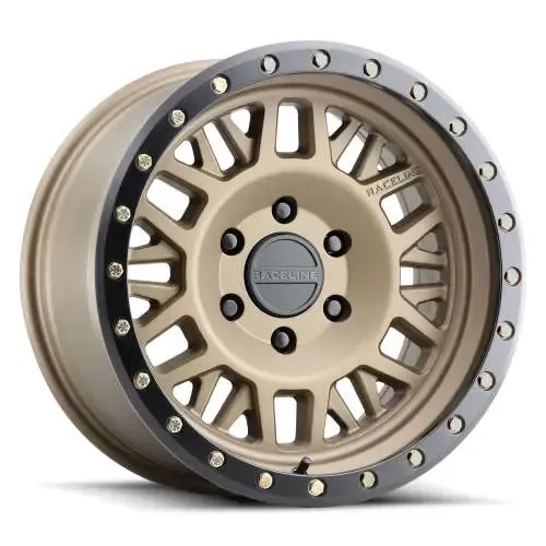Raceline Ryno 951BZ 17x9 8x165.1 -12mm Bronze with a Black Simulated Beadlock Wheels