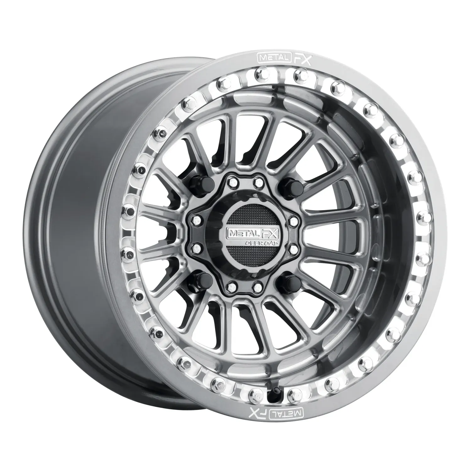 Metal FX Delta Beadlock 15X10 4X136 4X137 +0MM Gunmetal Contrast Cut (4-wheels)