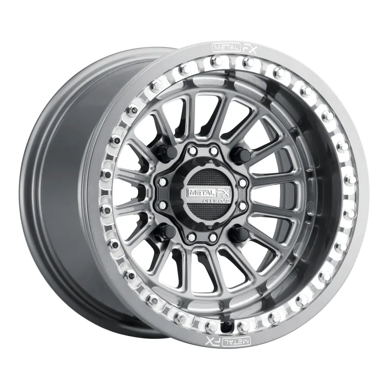 Metal FX Delta Beadlock 15X10 4X136 4X137 +0MM Gunmetal Contrast Cut (Includes 2-wheels)