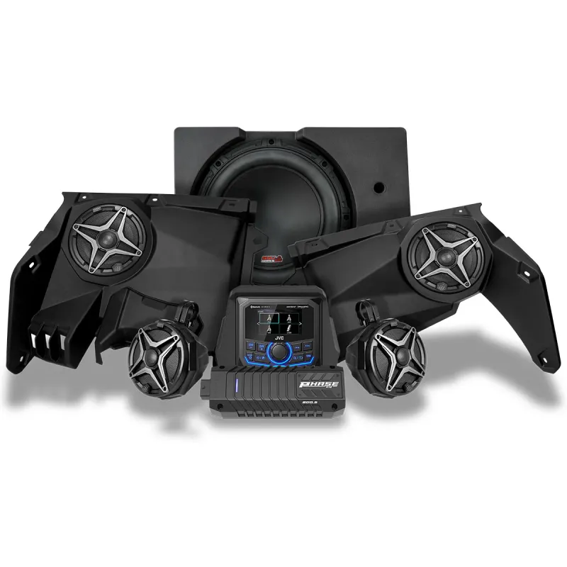 SSV Works Phase-4 A-Spec 5-Speaker 800watt System w/JVC Bluetooth Head unit For 2017-2025 Can-Am X3
