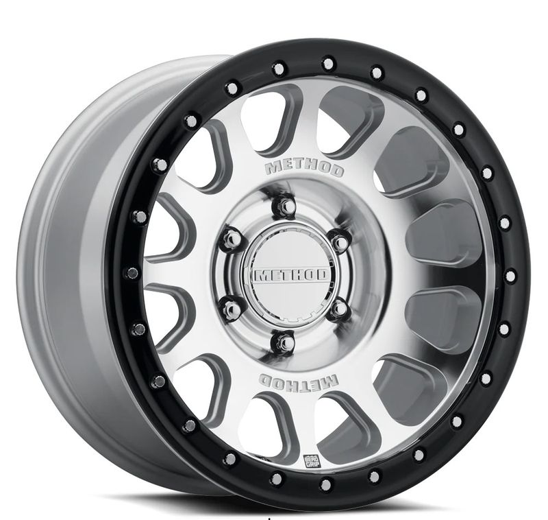 4-Method Race MR709HD 17x8.5 6X135 ET0 Machined Clear Coat W/Black Ring Wheels