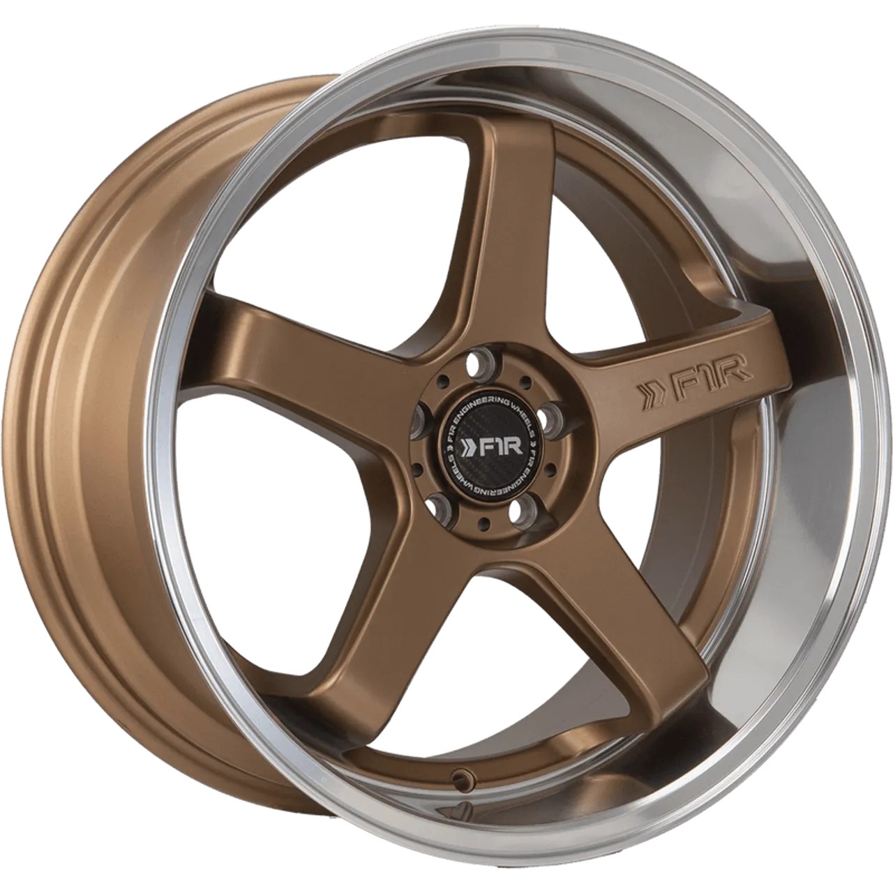 F1R FC5 18x8.5 5x112 +42 Satin Bronze Polish Lip Wheels