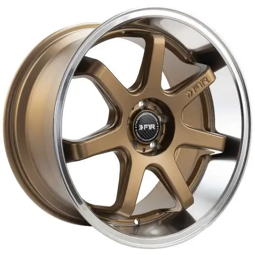 F1R FC5 18x9.5 5x114.3 +38 Satin Bronze Polish Lip Wheels