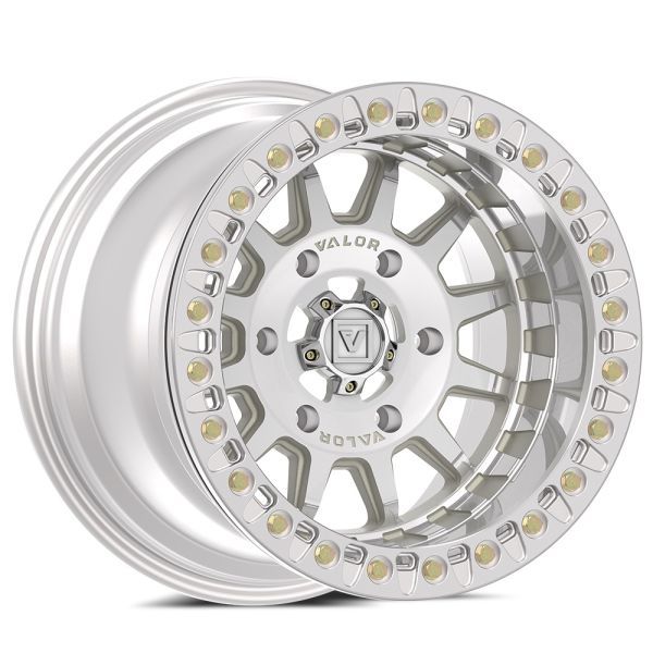 4-Valor Offroad V09 UTV 15x10 6x139.7 +0mm Raw Machined Beadlock 2pc Wheels