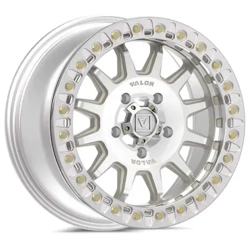 Valor V09 UTV Beadlock 15x10 5x4.5 5x114.3 +0 Raw Machined 2pc Wheels
