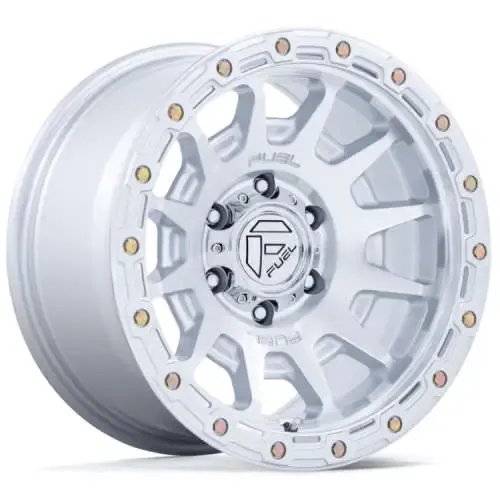 4-Fuel Fortress 17x8.5 6X5.5 6X139.7 +0 Gloss Silver W/Machined Face Wheels