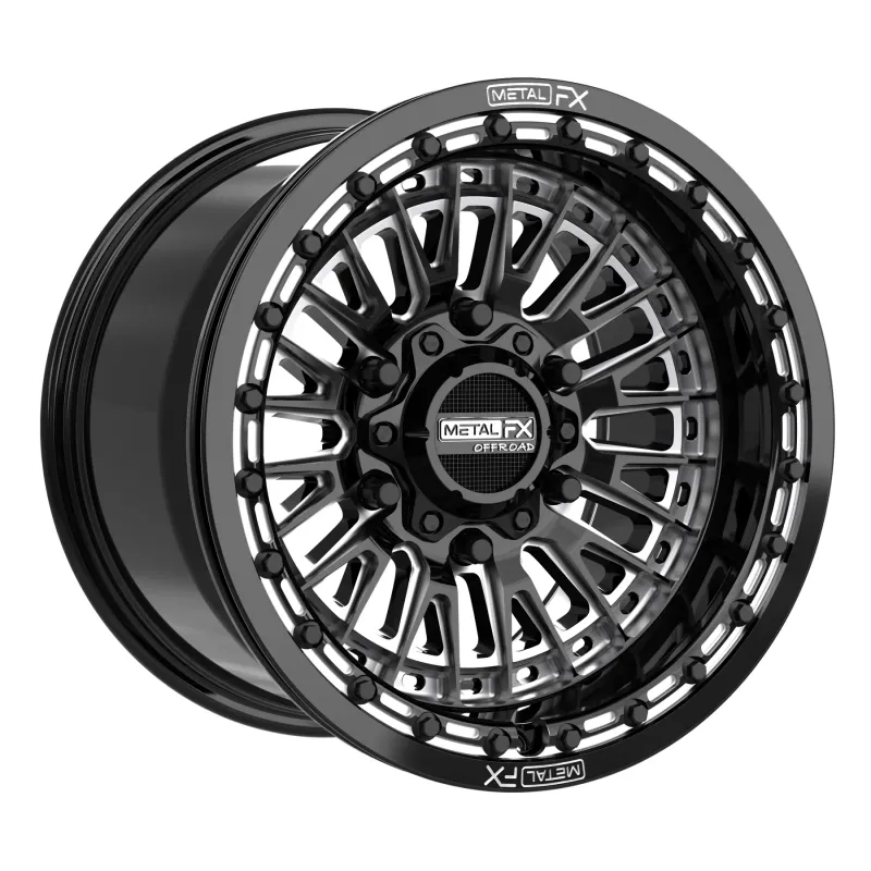 Metal FX Slayer 6R Beadlock 15x8 6x139.7 +25mm Gloss Black/Contrast Cut Wheels