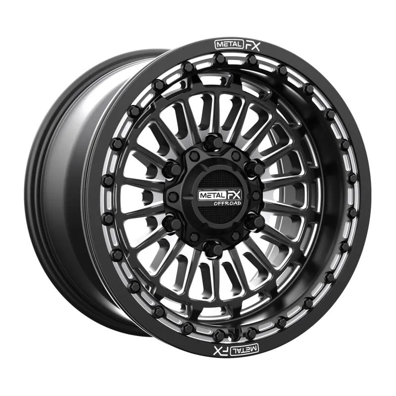Metal FX Delta 6R Beadlock 15x10 6x139.7 38mm Satin Black/Contrast Cut Wheels