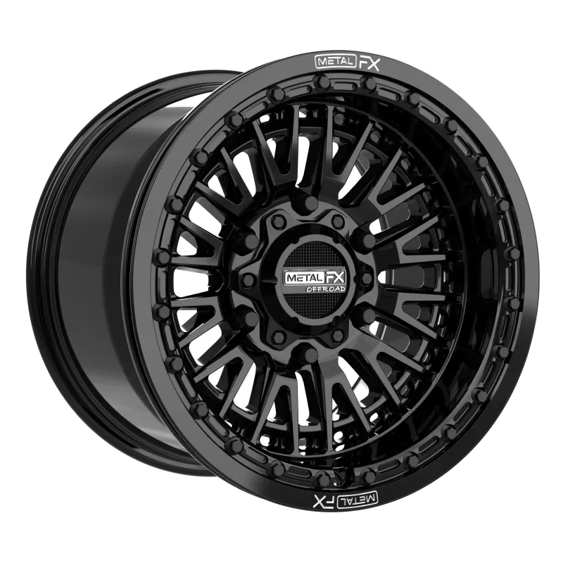 Metal FX Slayer 6R Beadlock 15x8 6x139.7 +25mm Gloss Black Wheels