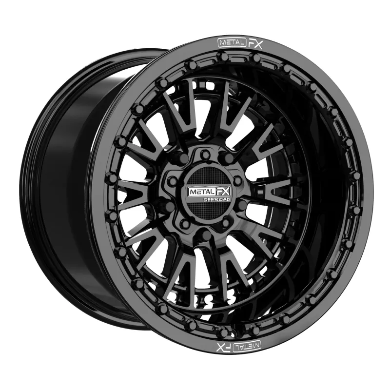 Metal FX Slayer R Beadlock 15X8 5x114.3 +0MM Gloss Black Wheels