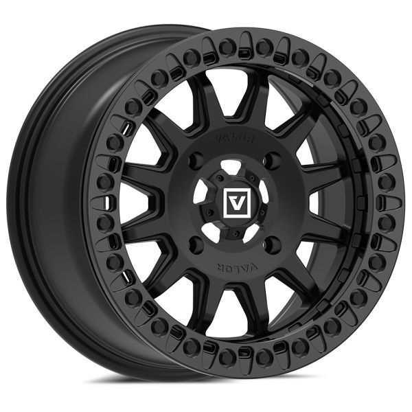 4-Valor Offroad V09 UTV 15x10 4x156 +0mm Satin Black Beadlock 2pc Wheels