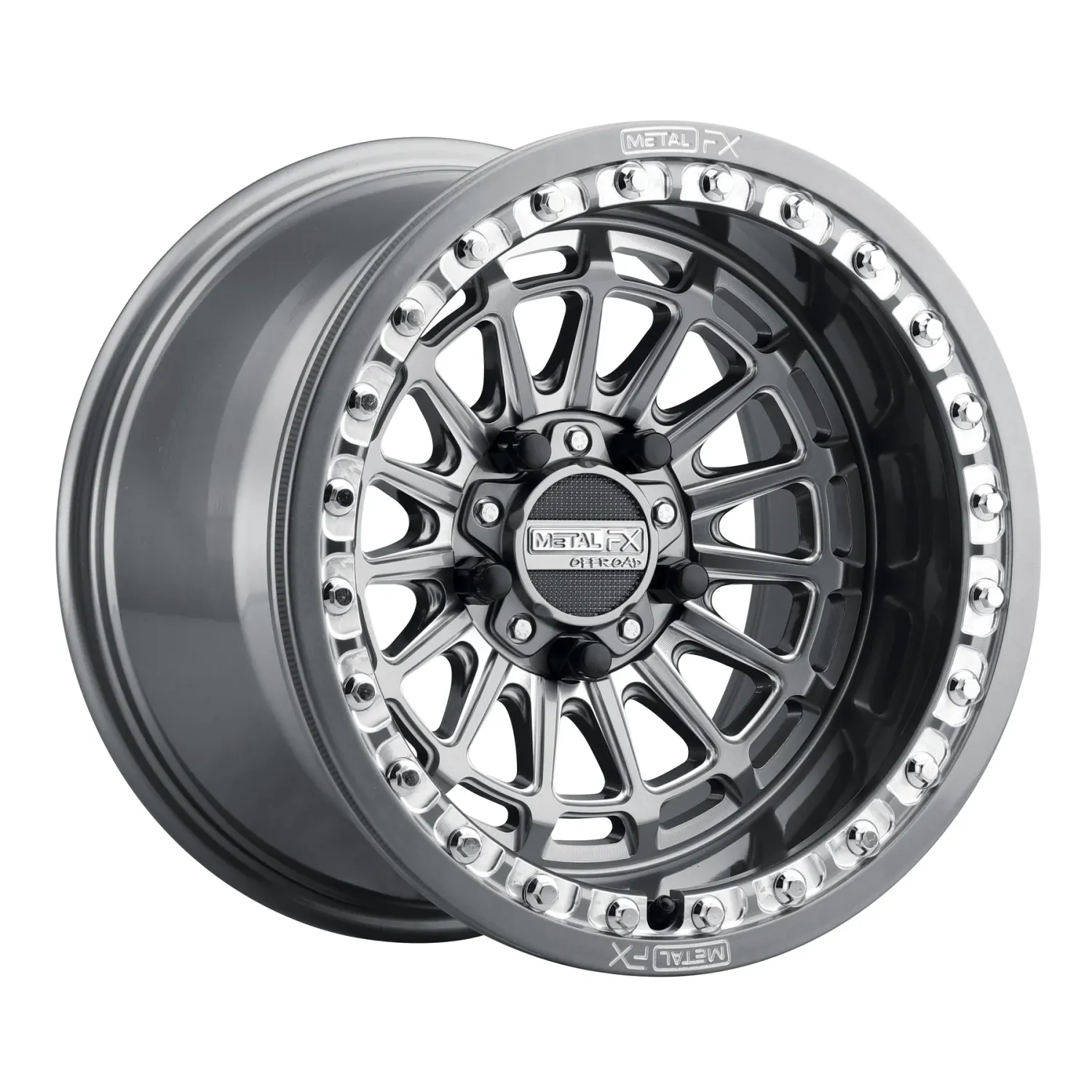 Metal FX Delta R Beadlock 15x10 5x114.3 +0 Gunmetal/Contrast Cut 2-pc Wheels