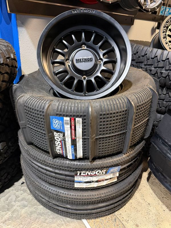 Method MR411 15x7 15x10 4x156 Beadgrip Wheels With TENSOR  Sand Series SS Front 33x11-15 and  33x13-15 Rear