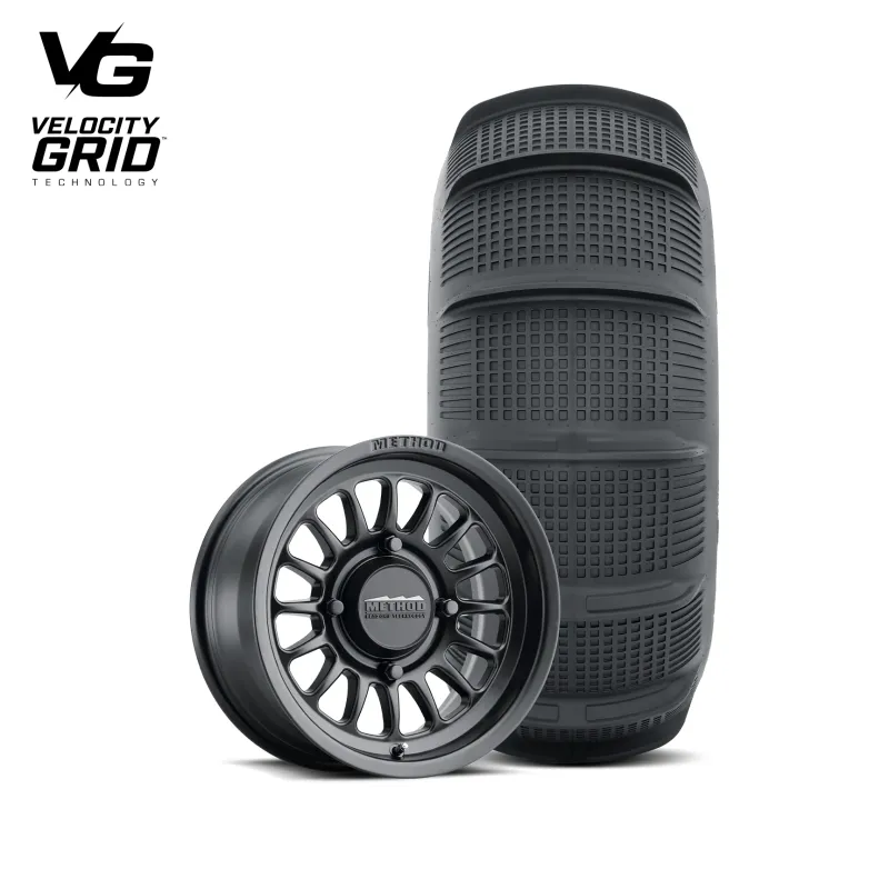 Method Race MR411 15x7 15x10 4x156 Matte Black Bead Grip Wheels With 2-Front 33x11R15/2-Rear 33x13R15 Tensor SS Tires