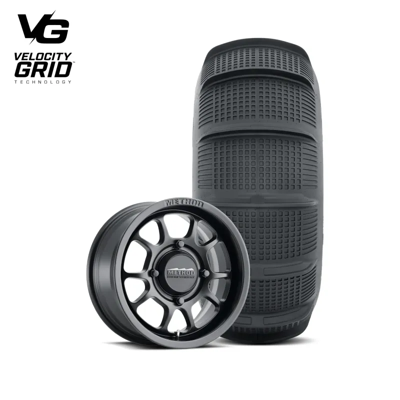Method Race MR409 15x7 15x10 4x156 Matte Black Bead Grip Wheels With 2-Front 33x11R15/2-Rear 33x13R15 Tensor SS Tires