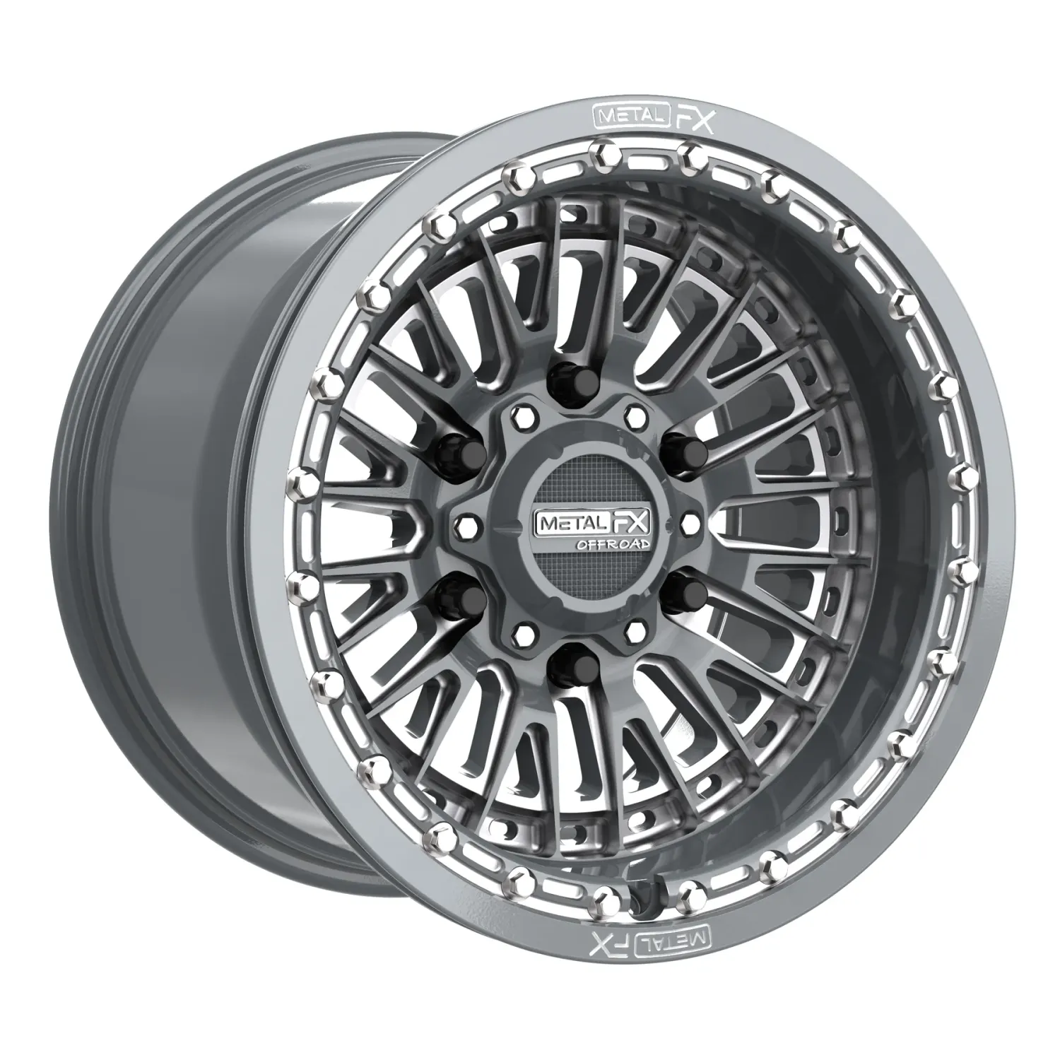 Metal FX Slayer 6R Beadlock 15x8 6x139.7 +25mm Gunmetal/Contrast Cut Wheels