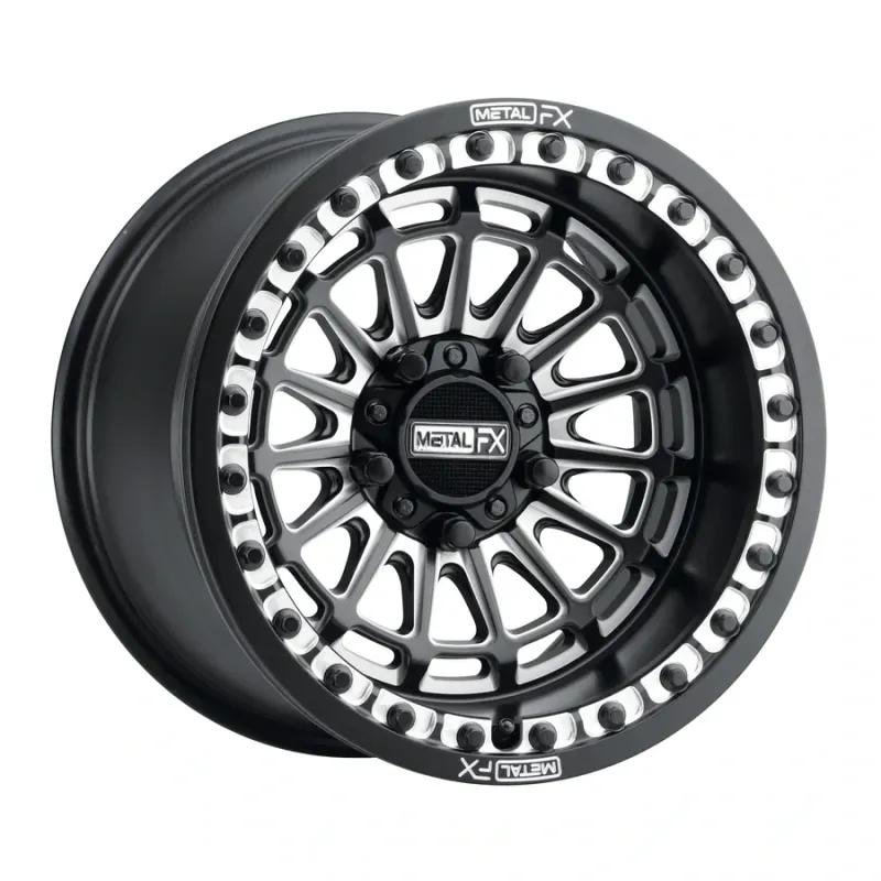 Metal FX Delta Beadlock 15X10 4x156 +0 Offset Satin Black Contrast Cut (Includes 2-wheels)